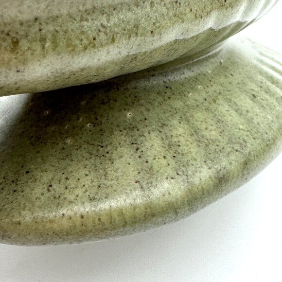 Vintage Haeger Pottery Green Oval Compote Planter Mid Century - Picture 10 of 16